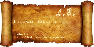 Liszkai Bettina névjegykártya